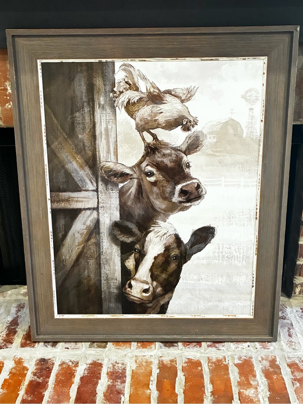 Kirklands Farm Friends Canvas Art - Brown, White, Tan 36x30